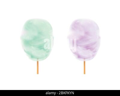 Sugar clouds 3d vector icon set. Stock Vector