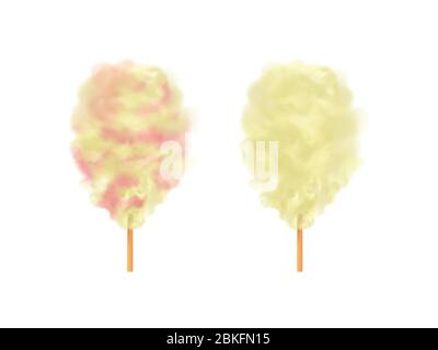 Sugar clouds 3d vector icon set. Stock Vector