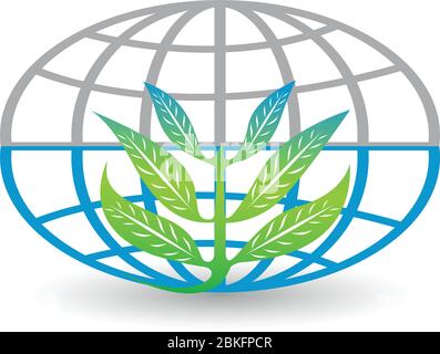 Illustration art of a global Eco drops logo with isolated background Stock Vector