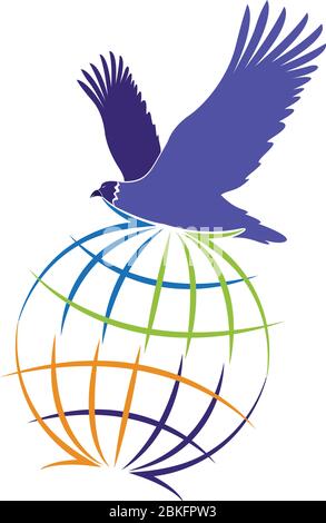 globe eagle logo Stock Vector