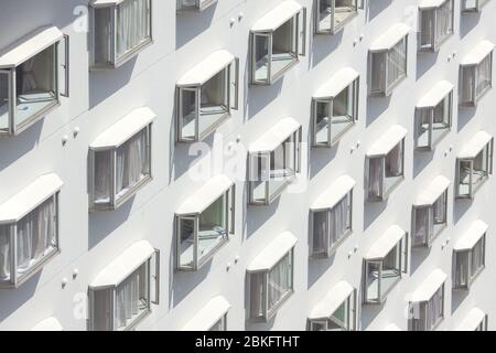 Architecture detail of a pattern of Windows. Stock Photo