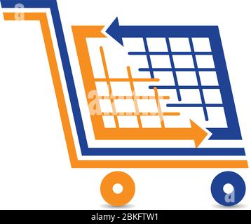 shopping trolley logo Stock Vector