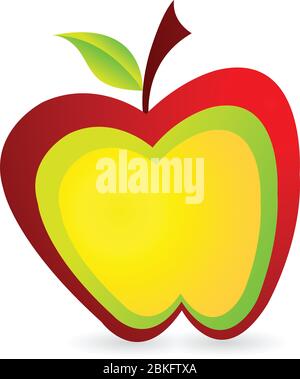 Illustration art of a apple logo with isolated background Stock Vector