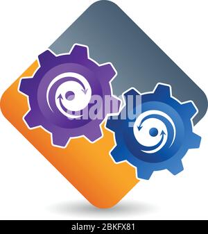 Illustration art of a green industry icon with isolated background Stock Vector