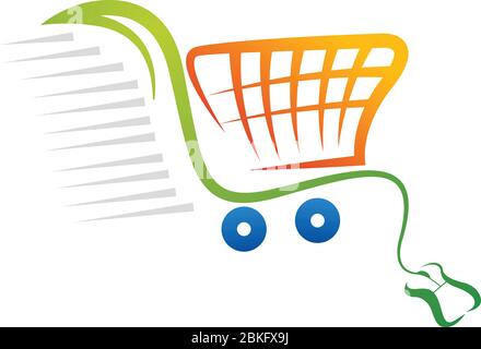 Illustration art of a online purchase logo with isolated background Stock Vector