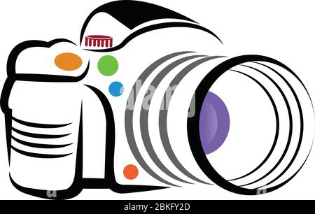 Illustration art of a camera logo with isolated background Stock Vector