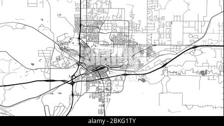 Urban vector city map of Cheyenne, USA. Wyoming state capital Stock Vector