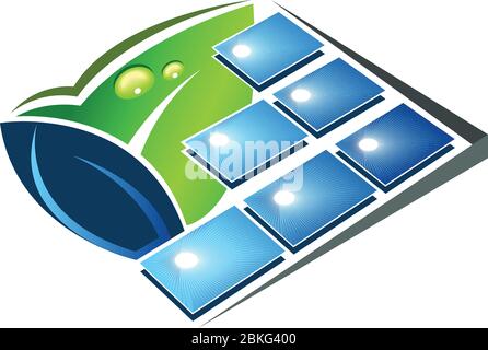 green solar energy logo Stock Vector
