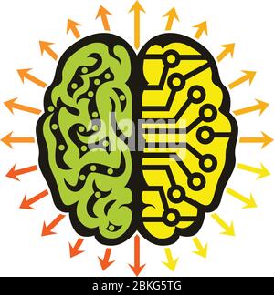 power brain logo Stock Vector
