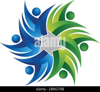 Illustration art of a star couple logo with isolated background Stock Vector