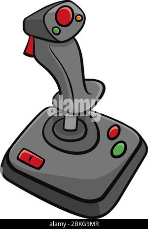 Cartoon Illustration of Joystick Input Device Computer Game Controller Clip Art Stock Vector
