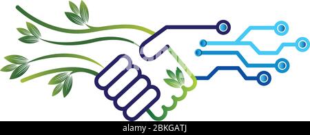 environmental and electronics friendly logo Stock Vector