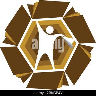 Illustration art of a swirl peoples logo with isolated background Stock Vector