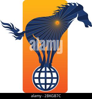 World horse logo Stock Vector