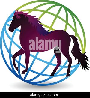 world horse logo Stock Vector