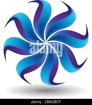 blue sun flower logo Stock Vector