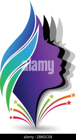 Illustration art of a faces logo with isolated background Stock Vector