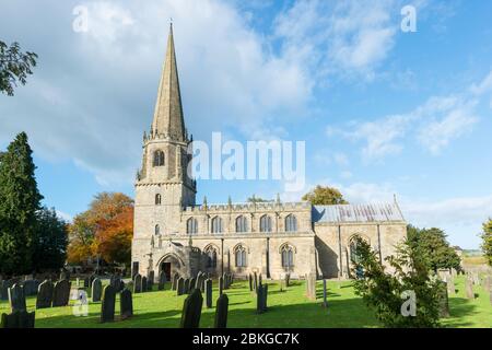 External view of St. Mary's parish church in Masham, North Yorkshire Stock Photo