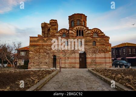The Church of Christ Pantocrator is a medieval Eastern Orthodox church in the Bulgarian town Nesebar Stock Photo