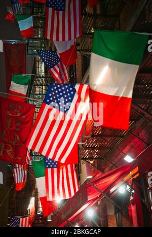 New York,NY,United States,October 23,2009.Flags in Little Italy in New York city.Credit:Mario Beauregard/Alamy News Stock Photo