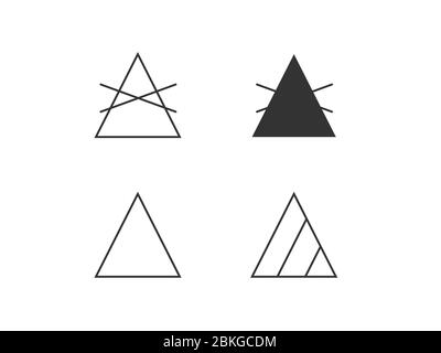 Laundry symbols, Bleaching symbols. Vector illustration, flat design. Stock Vector