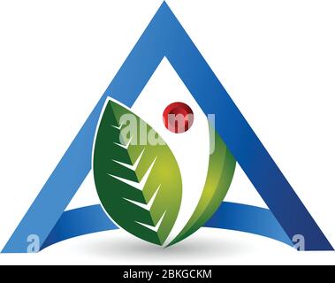 triangle leaf logo logo design concept template Stock Vector Image ...