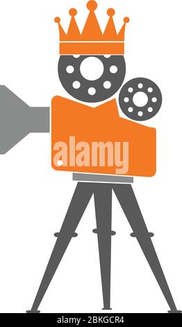 camera crown logo Stock Vector