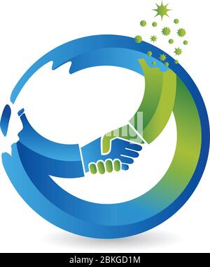 circle handshake logo Stock Vector