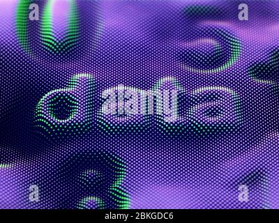 3D word Data with digits on pixelated digital surface. Stock Vector