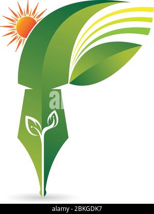 Bright Eco Pen logo Stock Vector
