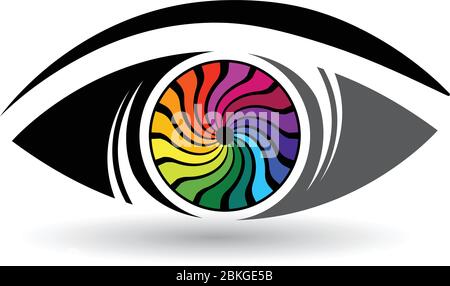 colorful eyeball logo Stock Vector