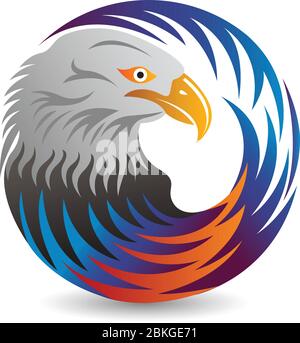 Eagle head round logo design template. Vector illustration Stock Vector ...