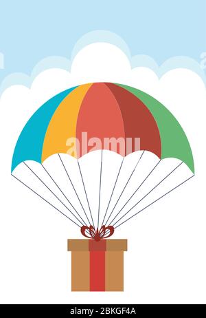 fly gift delivery logo Stock Vector