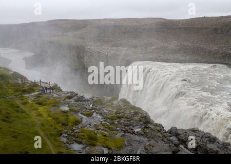 The stunning Dettifoss waterfall in Vatnajökull National Park in Northeast Iceland. Stock Photo