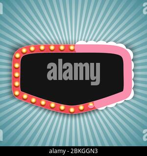 Vintage 3d light retro frame. Vector Illustration Stock Vector