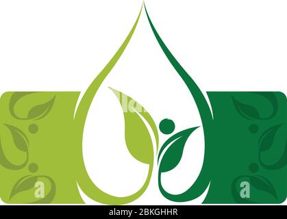 heart leaf logo Stock Vector