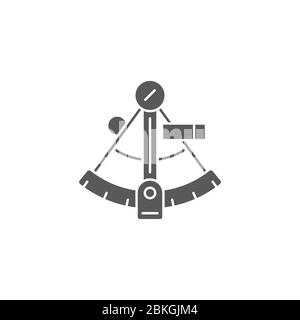 Sextant vector icon symbol isolated on white background Stock Vector