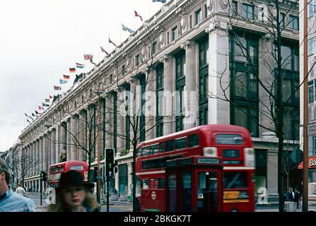 Selfridges department store, Oxford Street, April 10, 1983, London, England, Great Britain Stock Photo