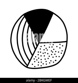 Cute hand drawn graph. Doodle icon elements. Isolated on white background. Vector stock illustration. Stock Vector