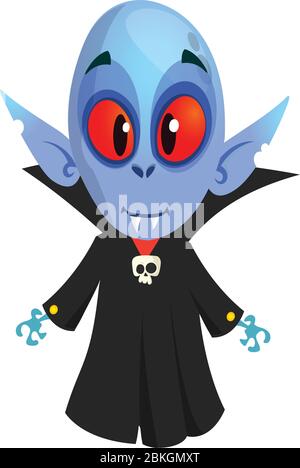 Happy Halloween character - cute vampire isolated on white background. Vector illustration. Stock Vector