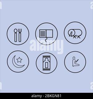 Icon Set Ramadan vector Stock Vector