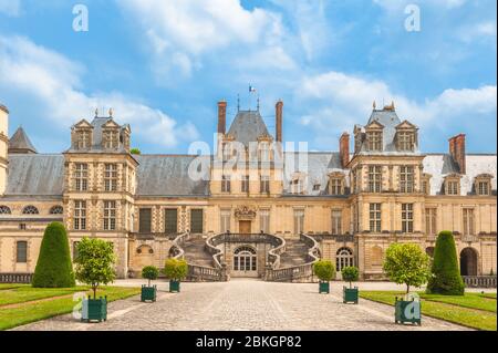 Palace of Fontainebleau near Paris in France Stock Photo