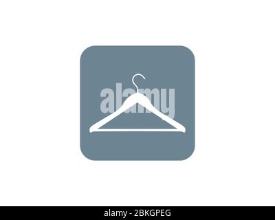Clothes hanger icon. Vector illustration, flat design. Stock Vector