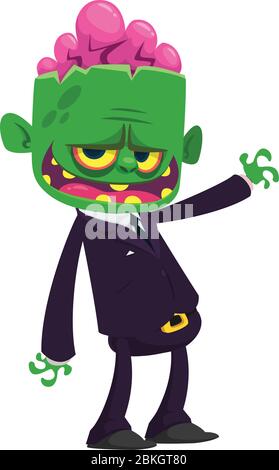 Cartoon zombie in a business suit. Halloween vector illustration Stock ...