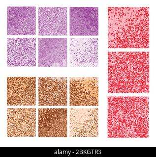 Abstract square pixel mosaic background. Mosaic background set Stock Vector