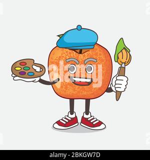 Dinosaur Eggs Pluots Fruit Mascot Character Vector Illustration Stock Vector