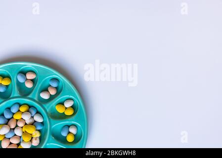 Plate of Chocolate Eggs Stock Photo