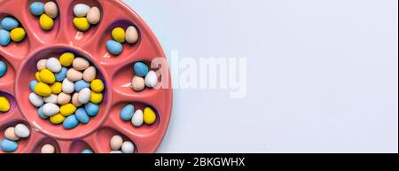 Plate of Chocolate Eggs Stock Photo