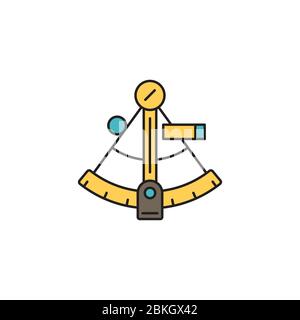 Sextant vector icon symbol isolated on white background Stock Vector