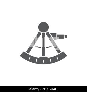 Sextant vector icon symbol isolated on white background Stock Vector